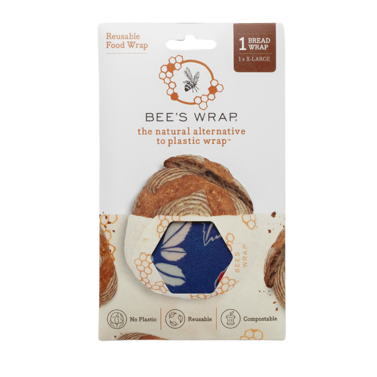 Bees Wrap Beeswax Reusable Bread Wrap - Botanical Print