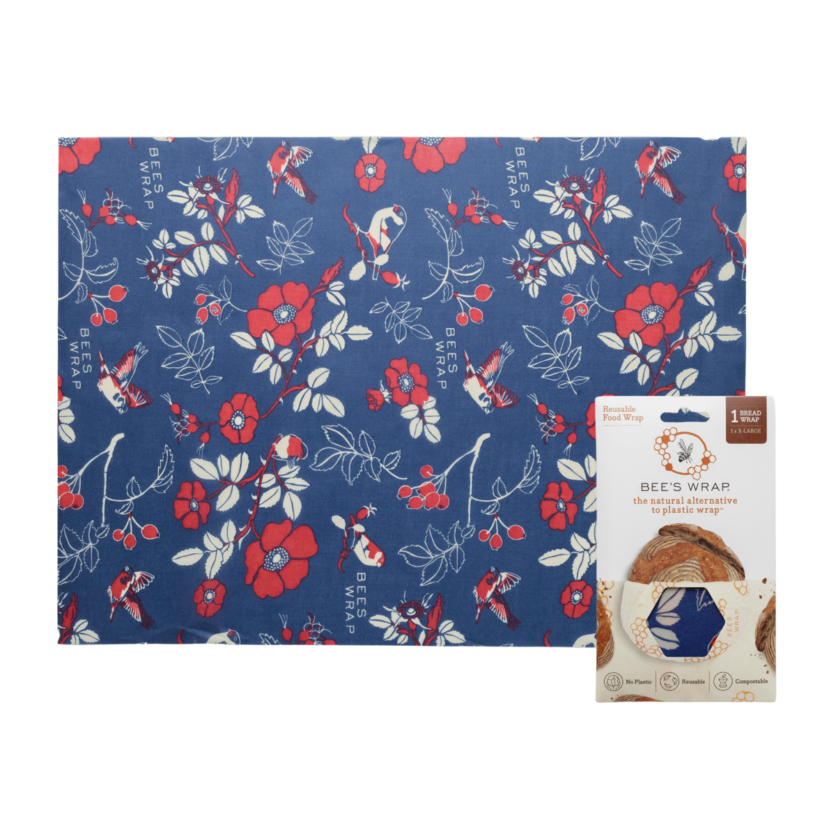 Bees Wrap Beeswax Reusable Bread Wrap - Botanical Print