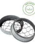 Galvanized Metal Flower Organizer Frog Lid for Mason Jars