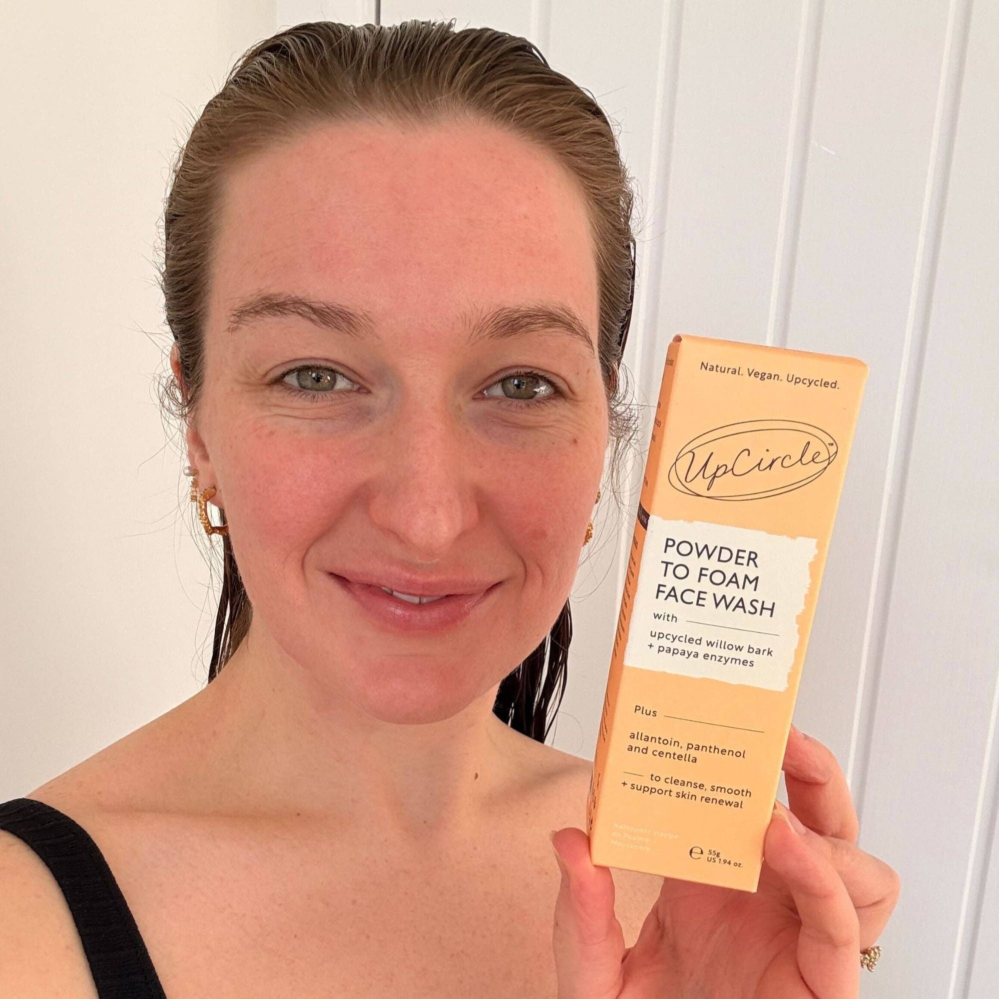 Powder-to-Foam Face Wash with Upcycled Willow Bark + Papaya
