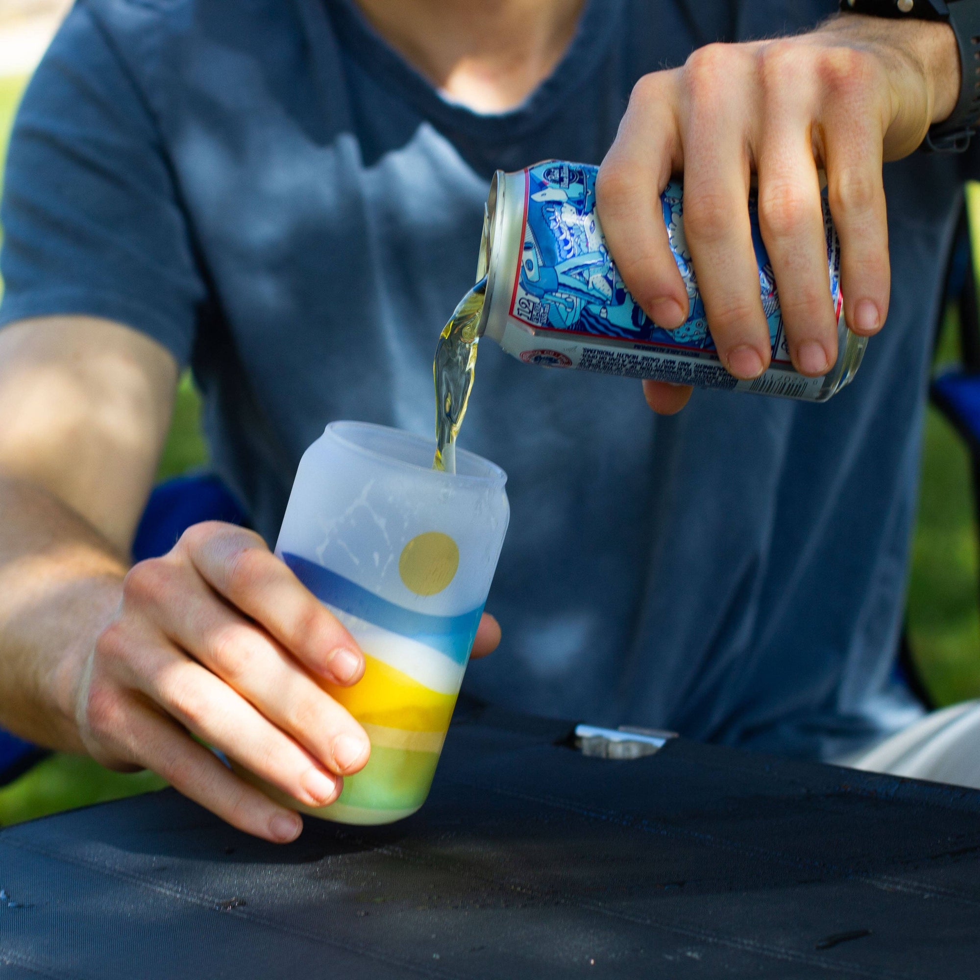 Human Nature Designs - Colorful Mountain Beer Glass - Colorful Glassware