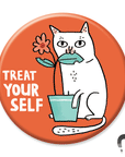 Badge Bomb - Treat Your Self Cat Big Magnet