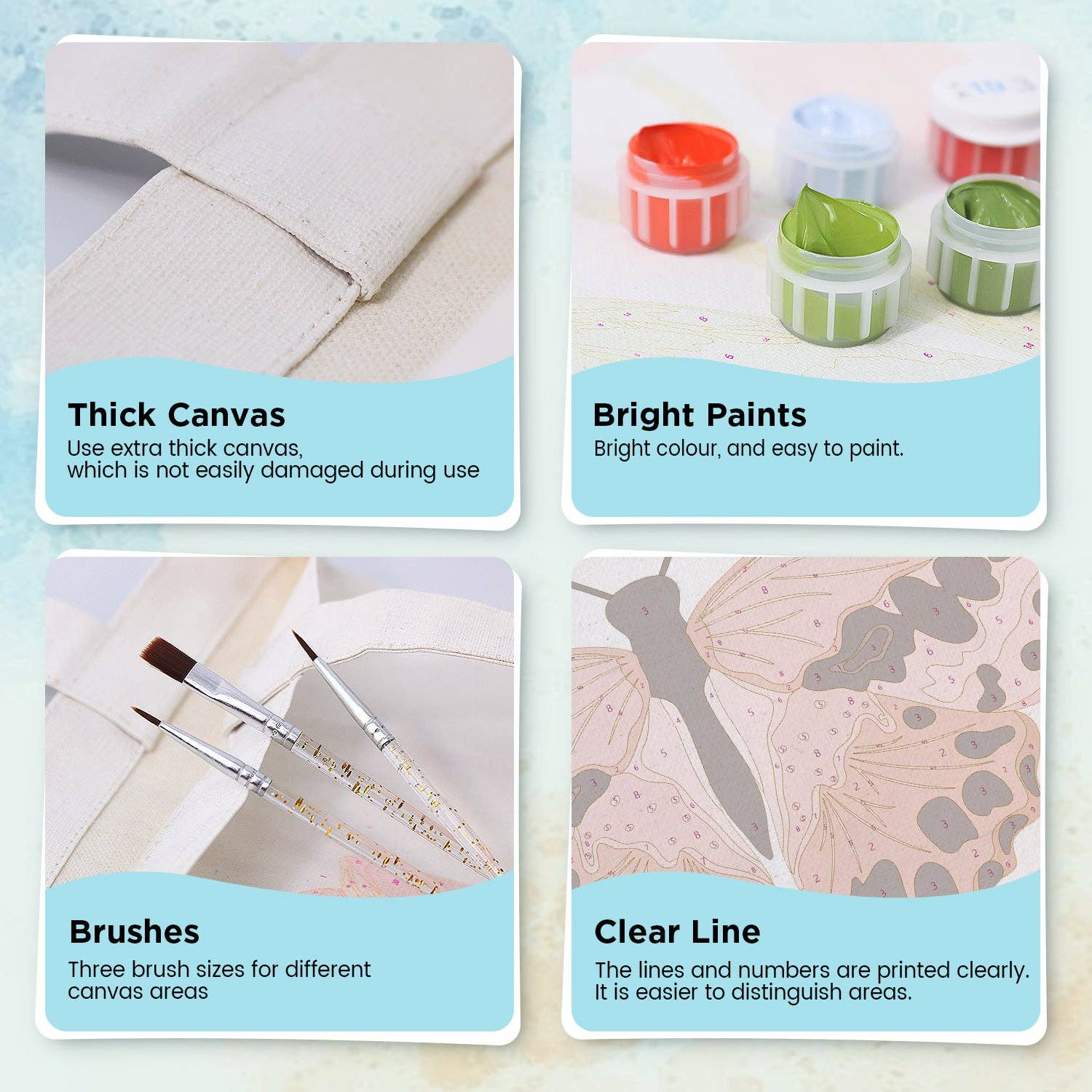 Paint Your Numbers - Blush Flutter Tote – Pink Butterfly Edition Paint by Numbers Kit