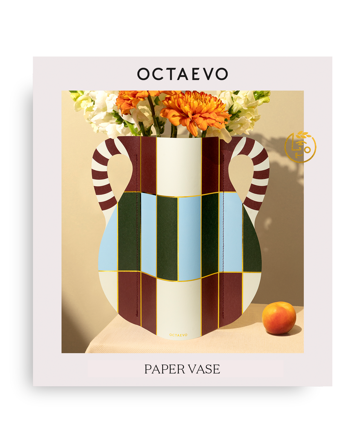 Patio Paper Vase | Burgundy, Blue &amp; Green | Fall Home Decor