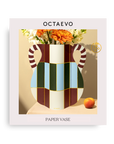 Patio Paper Vase | Burgundy, Blue & Green | Fall Home Decor