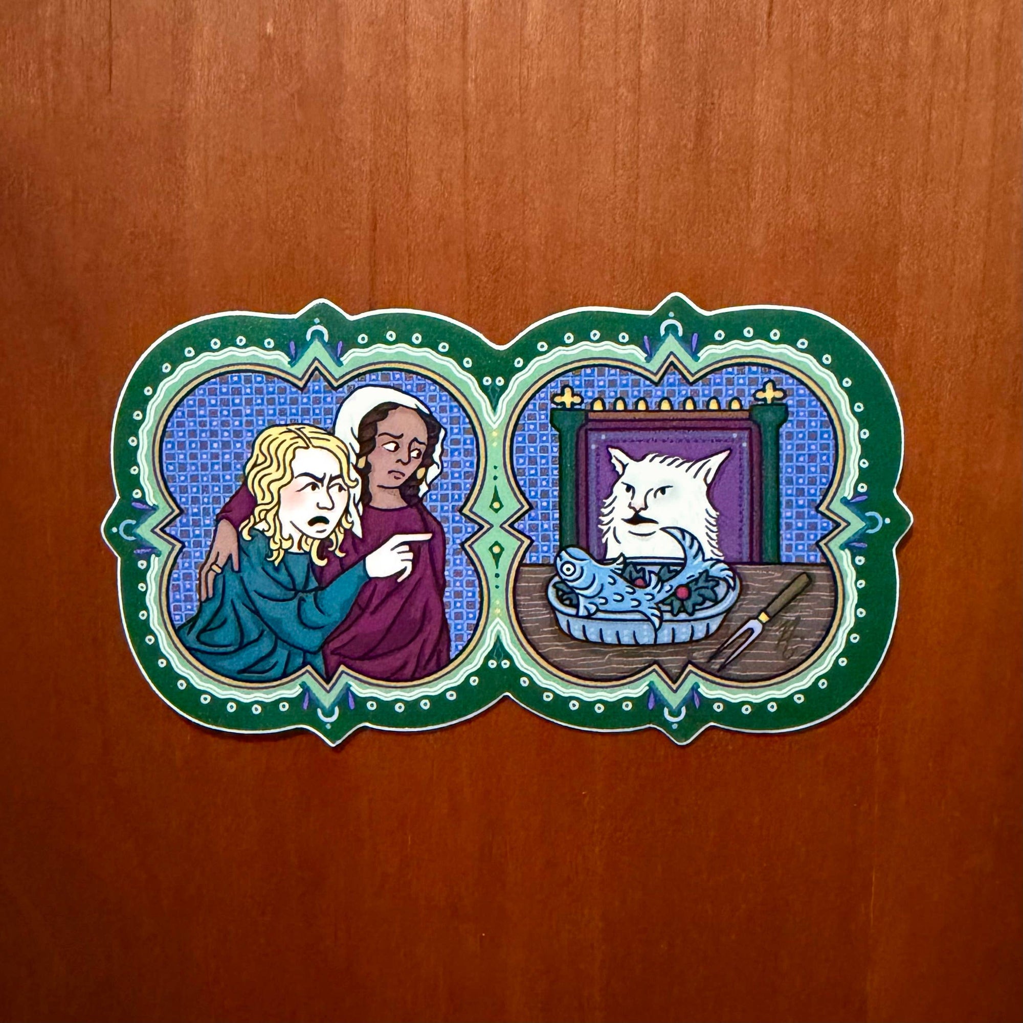 Karen Cat (Meme) - Medieval Sticker
