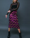 BE HAPPY FRIEND SEQUIN MIDI SKIRT