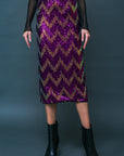 BE HAPPY FRIEND SEQUIN MIDI SKIRT