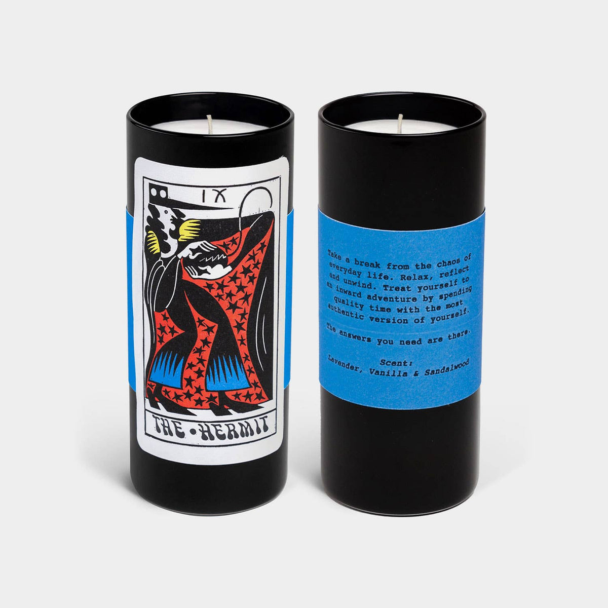 Tarot Candle, Hermit  - 6" Tall &amp; 60 Hr Burn, Lav. &amp; Vanilla