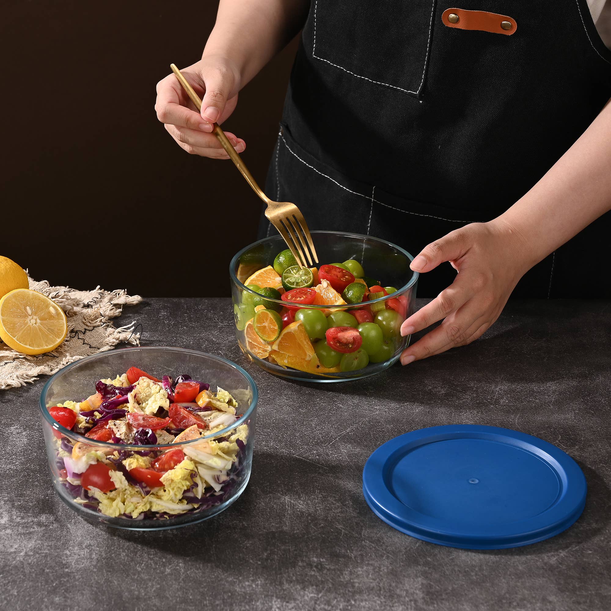 Fox Run Glass Yogurt Container with Lid - 1 Quart