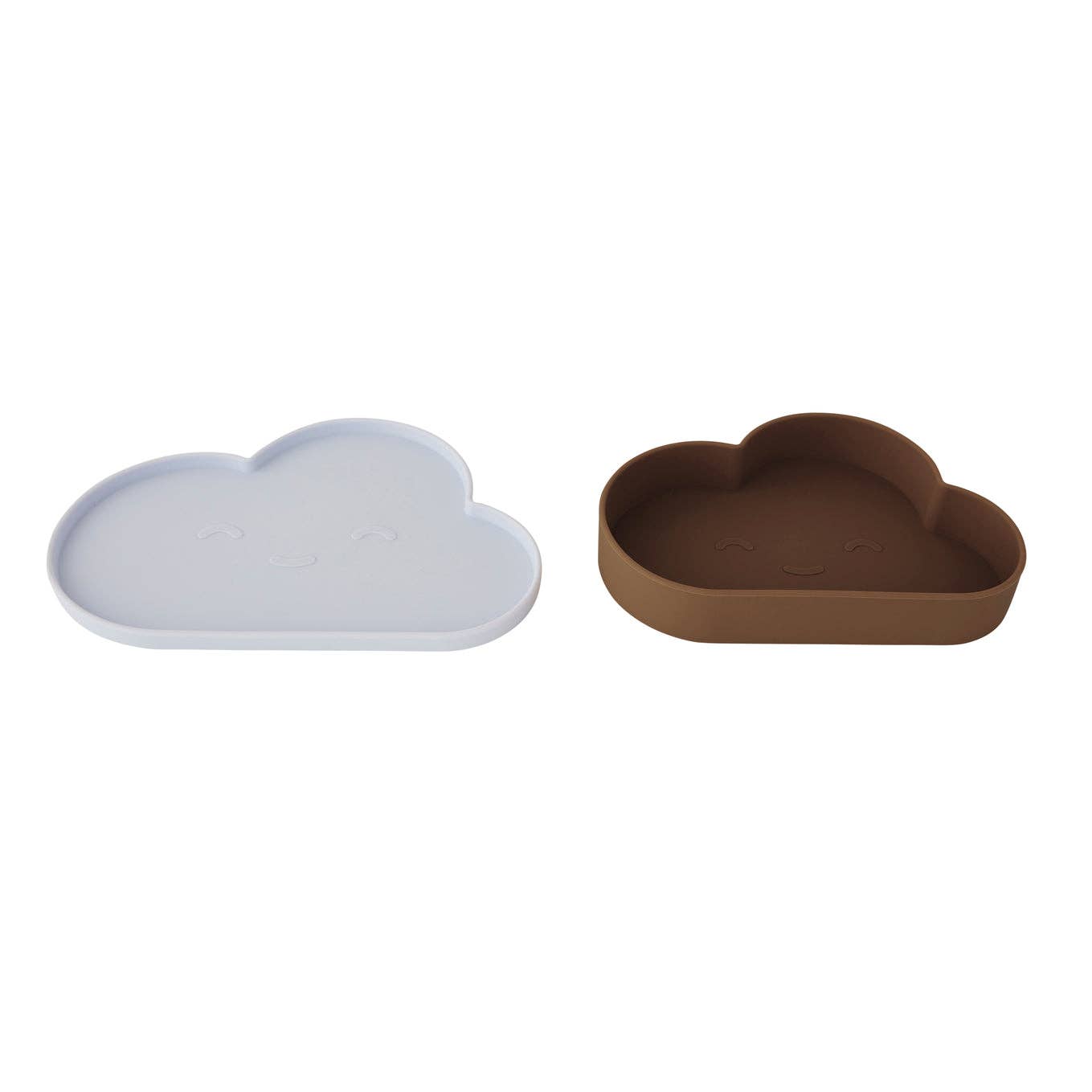 Chloe Cloud Plate &amp; Bowl - Ice Blue / Choko