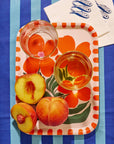 One & Only Paper - Wild Flower Orange Bent Birch Serving Tray