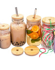 Mason Jar Lifestyle - Bamboo Straw Hole Tumbler Lid for Mason Jars