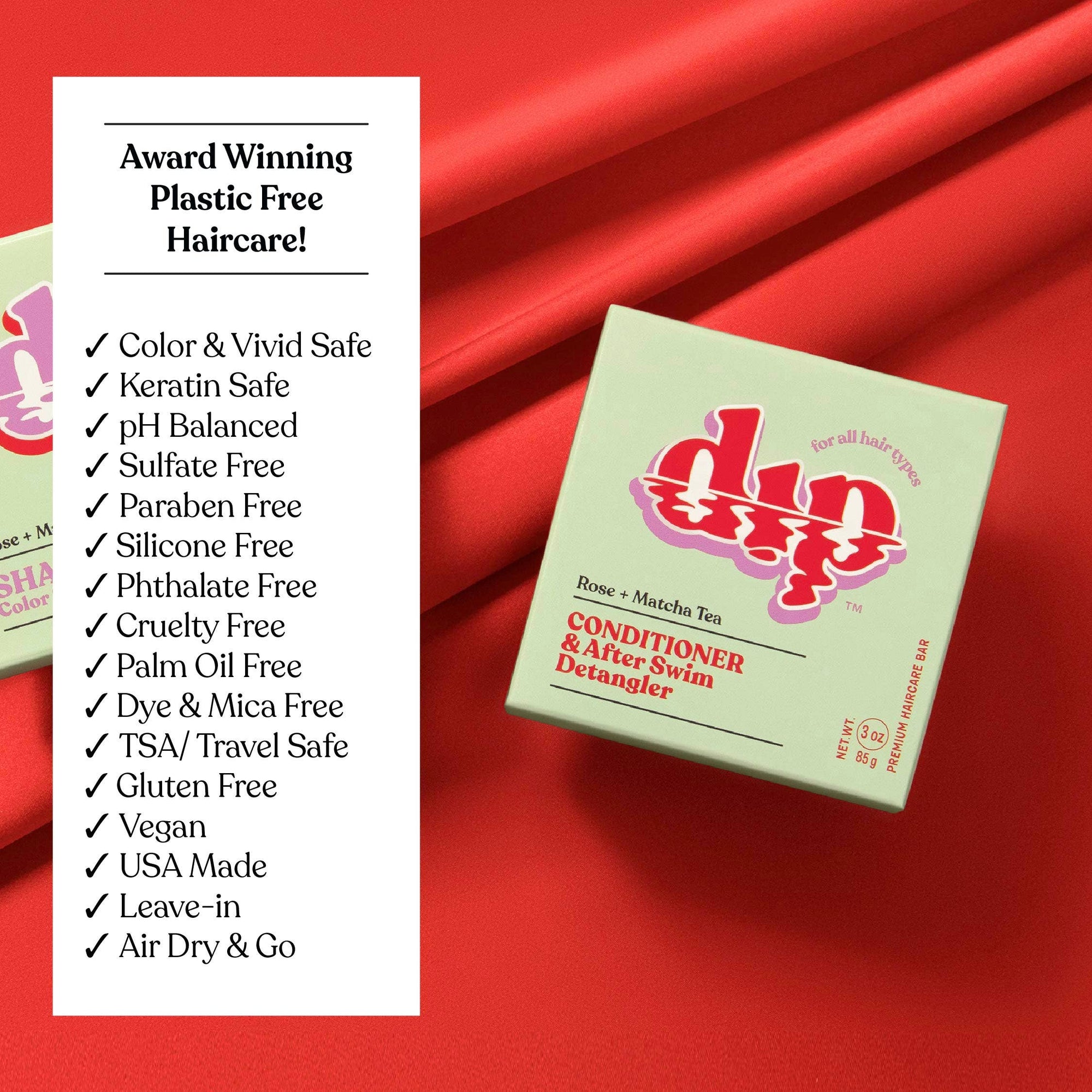 Dip - Dip Conditioner Bar &amp; After Swim Detangler - Rose &amp; Matcha Tea