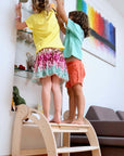 Twins Montessori Kitchen Stool - Wooden Step Stool for Kids