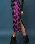 BE HAPPY FRIEND SEQUIN MIDI SKIRT