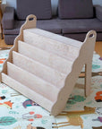 Curved Wooden Bookshelf in Multiple Sizes – Elegant Wave Design